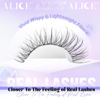 Natural Lash Clusters Wispy Cluster Eyelash Extensions 168pcs Individual Lashes 8-16mm C-Curly DIY Lash Extension Natural Look Soft Thin Band Cluster Lashes by ALICE B - Natural