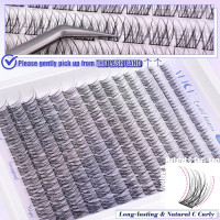 Natural Lash Clusters Wispy Cluster Eyelash Extensions 168pcs Individual Lashes 8-16mm C-Curly DIY Lash Extension Natural Look Soft Thin Band Cluster Lashes by ALICE B - Natural