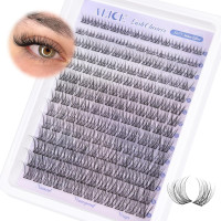 Natural Lash Clusters Wispy Cluster Eyelash Extensions 168pcs Individual Lashes 8-16mm C-Curly DIY Lash Extension Natural Look Soft Thin Band Cluster Lashes by ALICE B - Natural