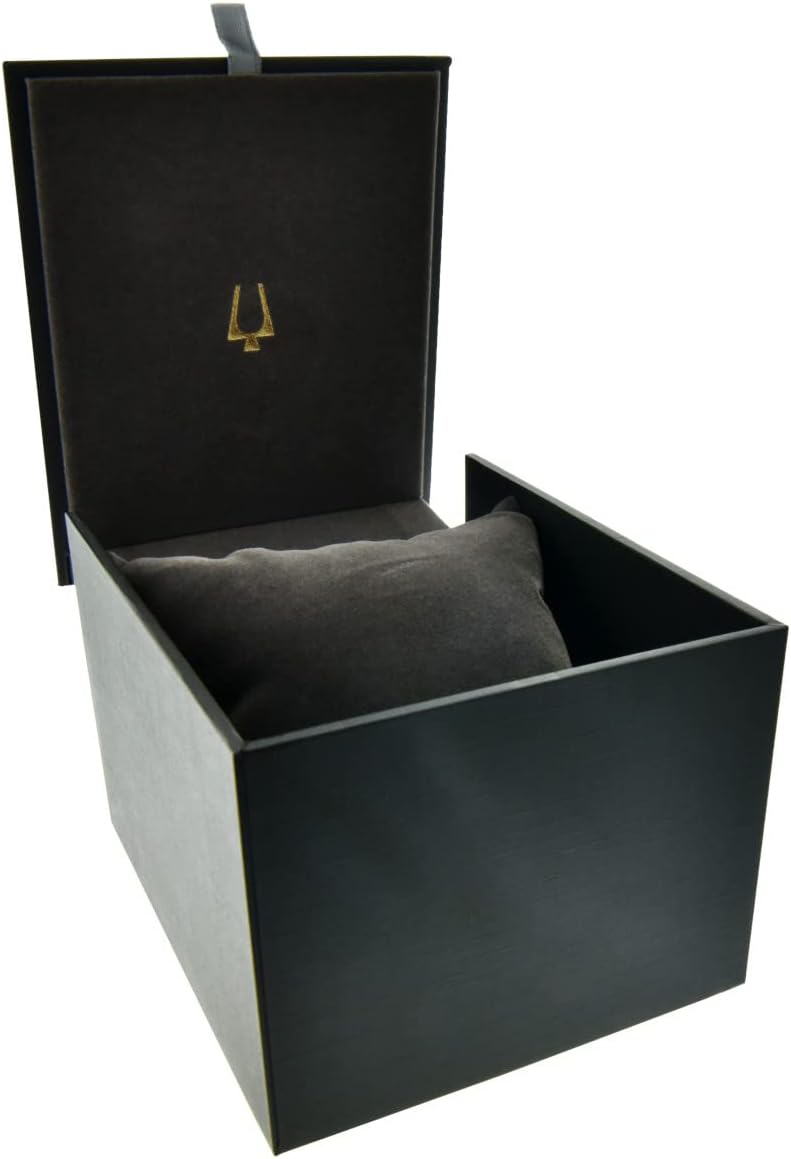 Bulova Men's Modern 3-Hand Automatic Watch, Open Aperture Dial and Edge to Edge Crystal Stainless/Blue Dial