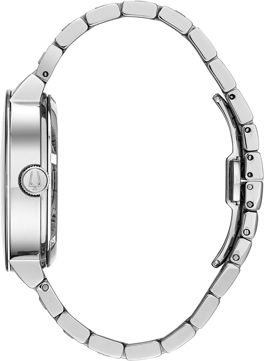 Bulova Men's Modern 3-Hand Automatic Watch, Open Aperture Dial and Edge to Edge Crystal Stainless/Blue Dial