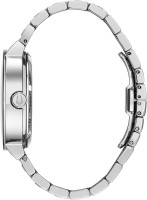 Bulova Men's Modern 3-Hand Automatic Watch, Open Aperture Dial and Edge to Edge Crystal Stainless/Blue Dial