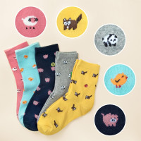 Chalier Womens Funny Socks Cozy Cute Printed Patterned Fun Sock Novelty Cat Dog Socks for Women One Size B-animals Multicolor(5 Pairs)