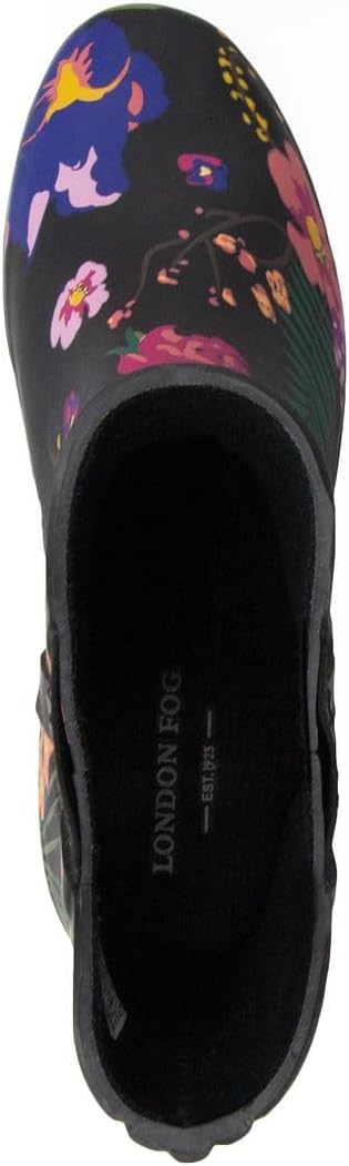 LONDON FOG womens Piccadilly 6 Black Floral