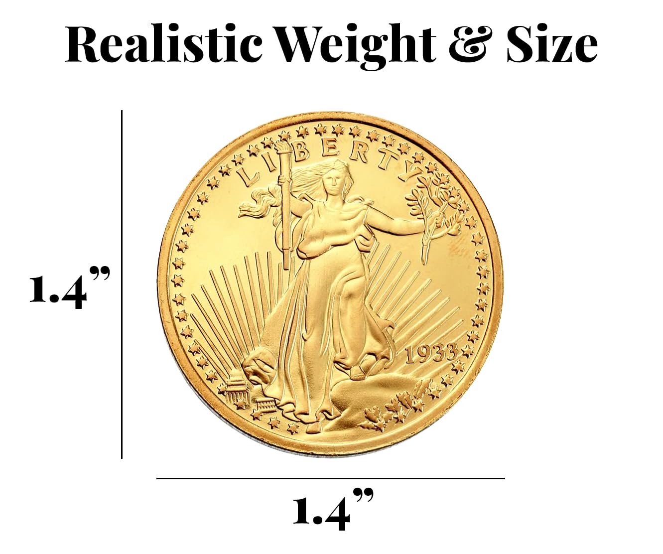 1933 $20 Gold Double Eagle Replica Coin, 24K Gold-Layered Collectible Tribute Proof by American Coin Treasures