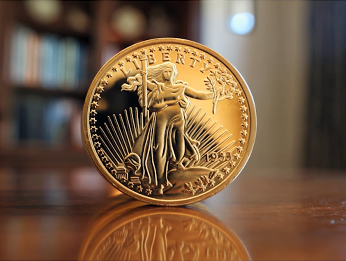 1933 $20 Gold Double Eagle Replica Coin, 24K Gold-Layered Collectible Tribute Proof by American Coin Treasures