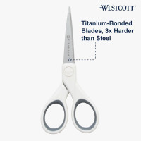 Westcott 5-Inch Micro-Tip Fabric Scissors with Titanium-Bonded Blades - Craft Scissors for Paper and Fabric, Sewing, and More 5