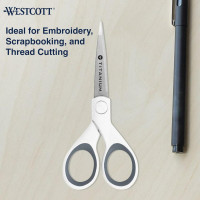Westcott 5-Inch Micro-Tip Fabric Scissors with Titanium-Bonded Blades - Craft Scissors for Paper and Fabric, Sewing, and More 5