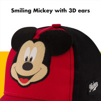 Disney Boys' Baseball Cap, Mickey Mouse Adjustable Toddler Hat, Ages 2-4 Or Boy Hats for Kids Ages 4-7 2-4T Red/Black
