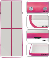 10ft/13ft/16ft/20ft Air Mat Tumble Track Inflatable Gymnastics Tumbling Track Mat with Electric Air Pump for Cheerleading/Practice/Beach/Park/Home use 13ftx3.3ftx4in(4x1x0.1m) PINK-L