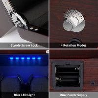 High End Watch Winder for Automatic Watches with Super Quiet Motor, Blue LED Light & Rotation Mode Setting, Watch Winder for Rolex with Flexible Pillow, Dual Power 2 watches
