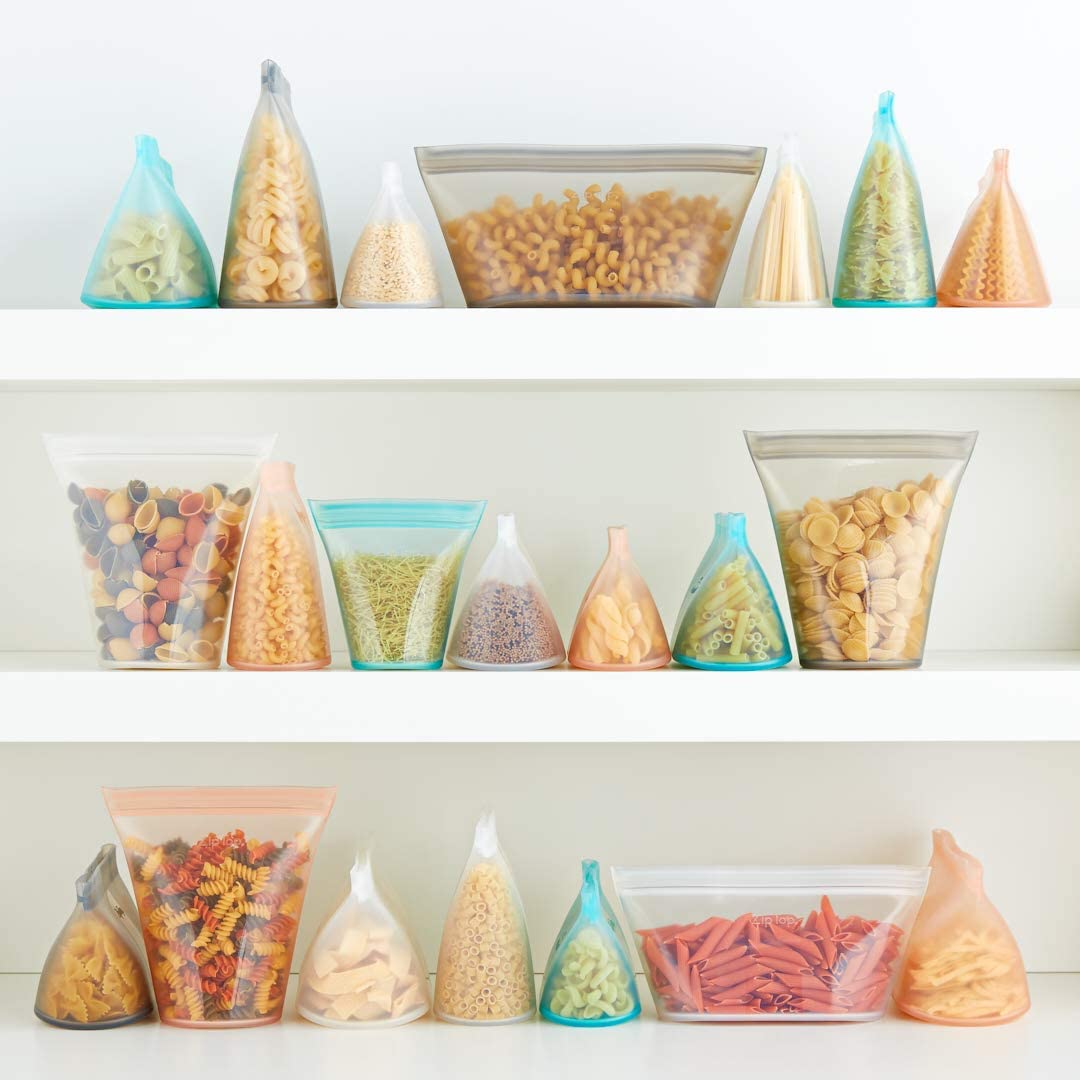 Wholesale Zip Top Reusable 100 Silicone Food Storage Bags and