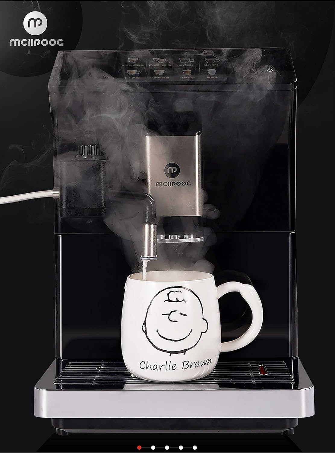 Mcilpoog ws-203 fully Automatic Espresso Coffee Machine, 1300W, 16 Drink Types, 19 Bar Pump, 1.7L Water Tank WS-203 Compact