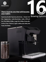 Mcilpoog ws-203 fully Automatic Espresso Coffee Machine, 1300W, 16 Drink Types, 19 Bar Pump, 1.7L Water Tank WS-203 Compact