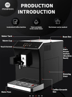 Mcilpoog ws-203 fully Automatic Espresso Coffee Machine, 1300W, 16 Drink Types, 19 Bar Pump, 1.7L Water Tank WS-203 Compact