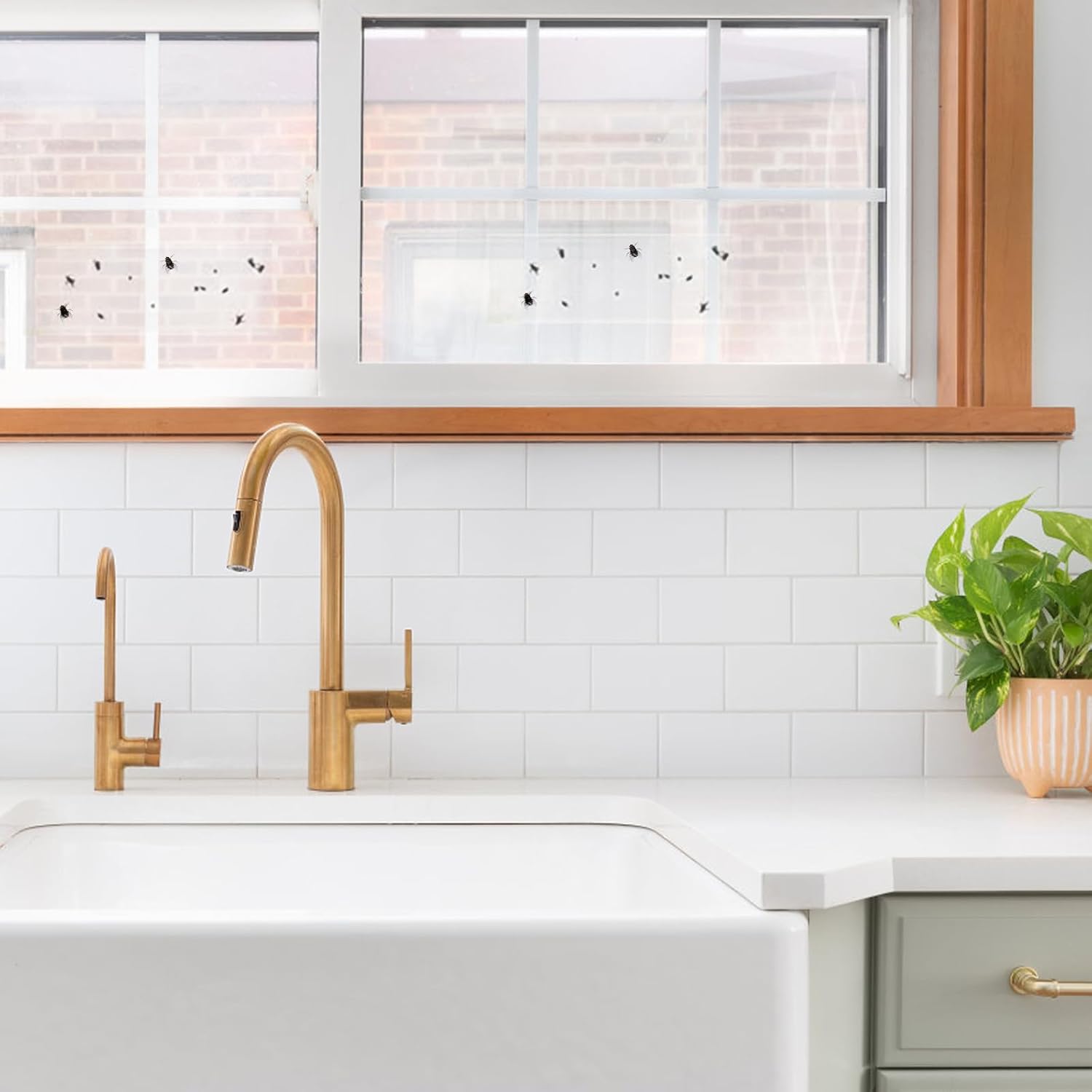 Faicuk 20-Pack Clear Window Fly Traps Sticky Flys Strip for Indoor Houseflies Nontoxic and Pesticide-Free