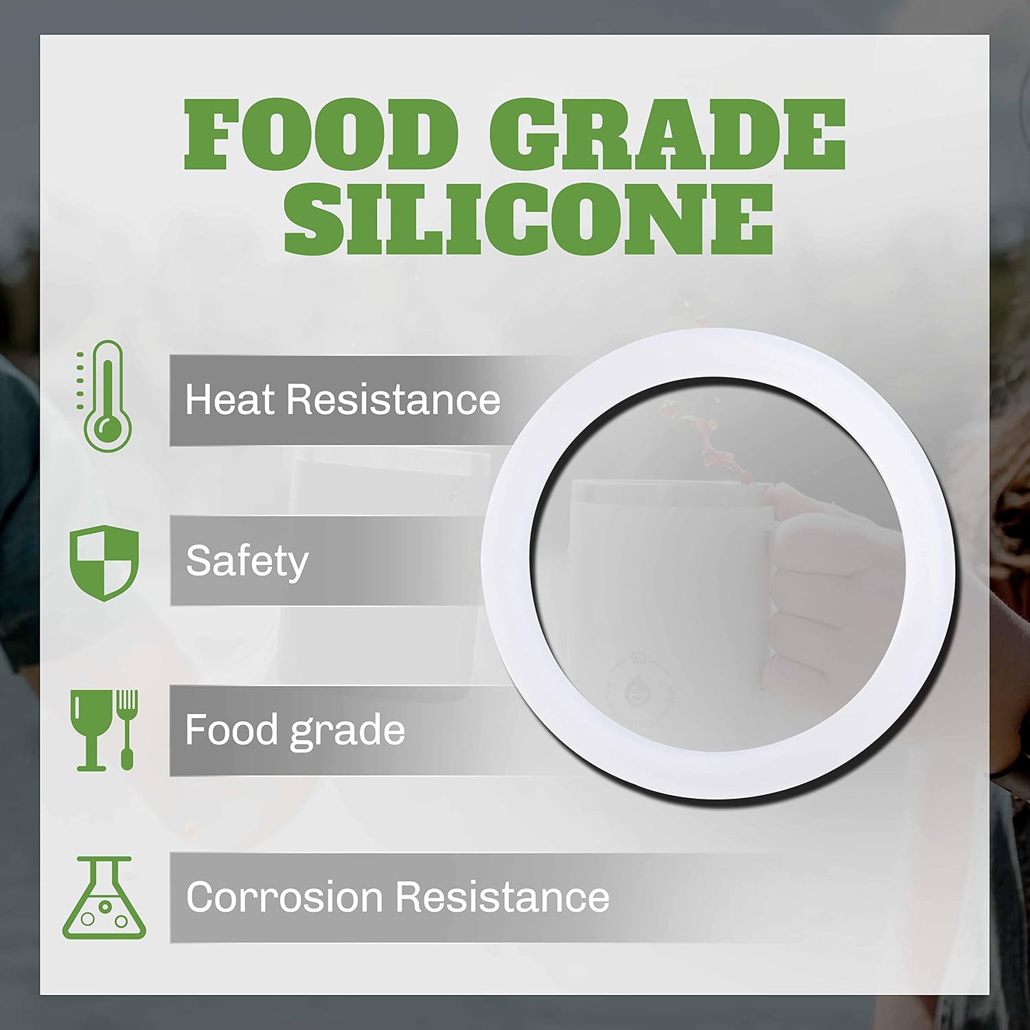 8 PCS Replacement Spare Food Grade Silicone (Better Than Rubber) Gasket Seal Ring For Aluminium Stovetop Coffee Maker Pots Bialetti Moka Express Dama 6 Cups 6 Cups 8PCS