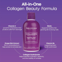 Liquid Collagen Beauty Formula with Amino Acids, Protein and Biotin, Delicious Grape Flavor, Purple 16 oz ,32 servings