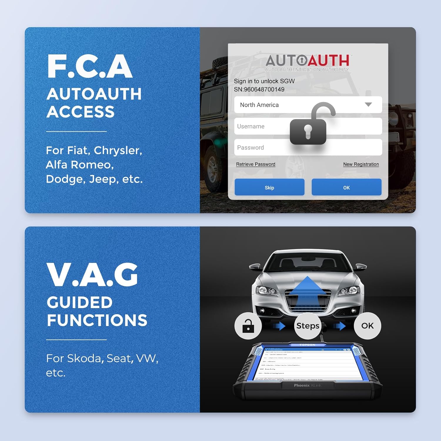 TOPDON Phoenix XLink Scan Tool, ECU Programming, Online ECU Coding, Upgraded of Phoenix Plus, Topology Mapping, 41 Services, Bi-Directional Scanner, Guided Function, CAN FD/DoIP, 2 Years Free Update