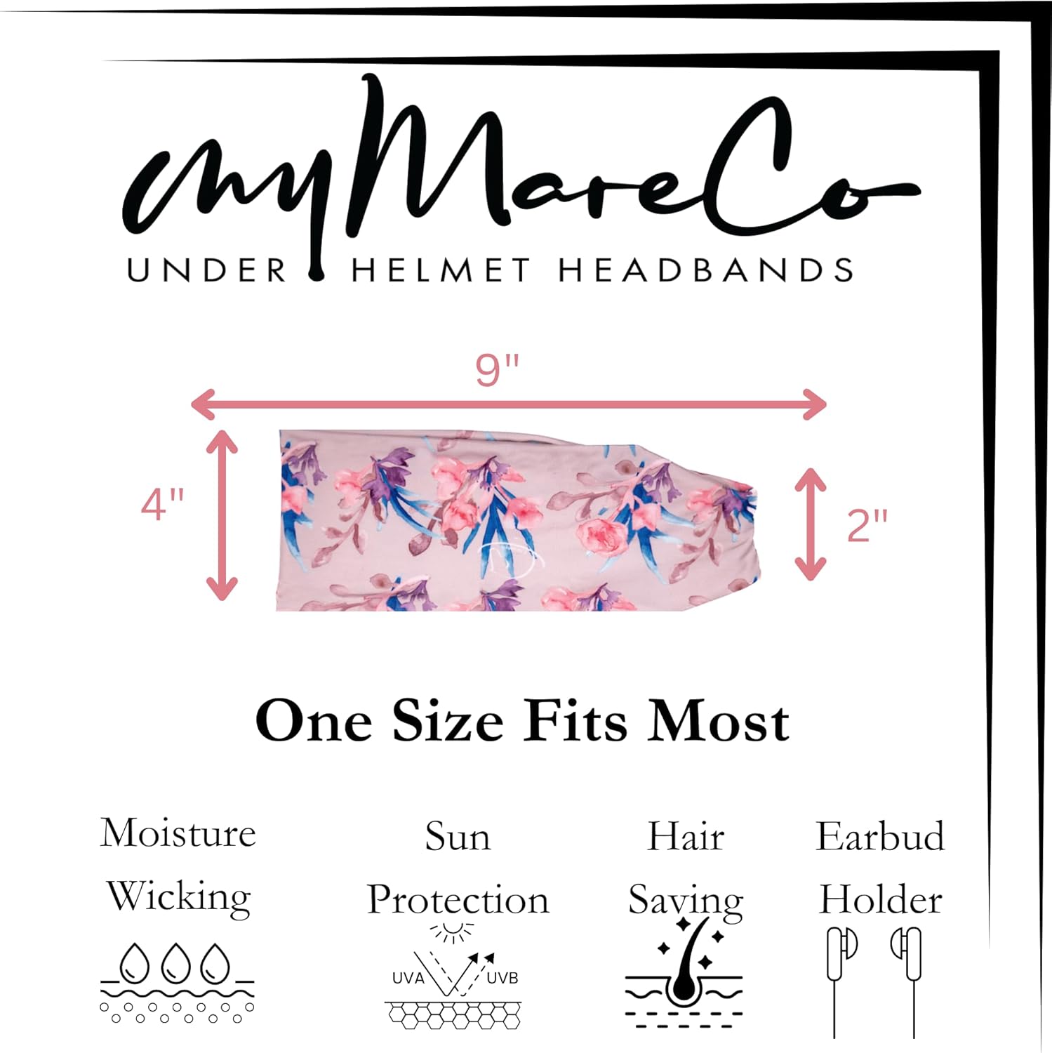 Equestrian Headbands Designed to Wick Moisture and Protect Hair Under Helmets, for Horseback Riding, Biking, and Securing Ear Buds 3 Pack Green, Pink, Lavender