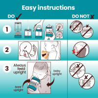 The Upright Bottle Bittylab Bare Air-Free 4oz Single for breastmilk or Baby Formula, Anti-Reflux, Anti-Colic, Anti-Gas, Fuss or Sleep Troubles. with Easy-Latch & Perfe-Latch Nipples. 0-6 Months. 1 Count (Pack of 1)