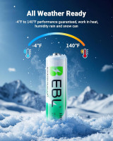 EBL AA Rechargeable Batteries, 1.2V 1100mAh High Capacity AA Battery for Solar Garden Lights (Pack of 8) 8 Count (Pack of 1)