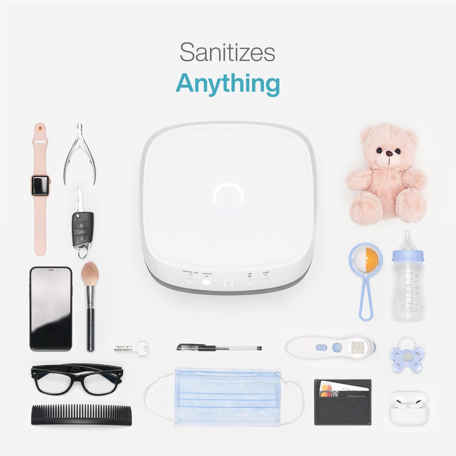 UV Light Sanitizer, UV Box Sanitizer, Conveniently Sanitizes in Minutes, Large Capacity, No Cleaning Required, Touch Control