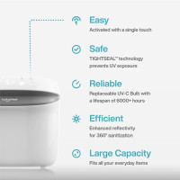 UV Light Sanitizer, UV Box Sanitizer, Conveniently Sanitizes in Minutes, Large Capacity, No Cleaning Required, Touch Control