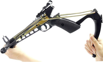 Armory Replicas™ 80lb Self-Cocking Hunting Crossbow Pistol | Durable Die-Cast Alloy & Fiberglass Build | High-Speed Precision with 3 Aluminum Arrows
