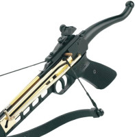 Armory Replicas™ 80lb Self-Cocking Hunting Crossbow Pistol | Durable Die-Cast Alloy & Fiberglass Build | High-Speed Precision with 3 Aluminum Arrows