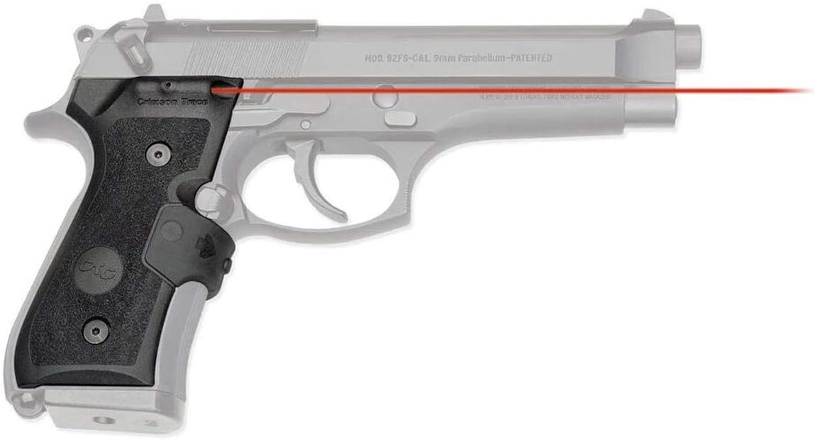Crimson Trace LG-402M MIL-SPEC Lasergrips Sight with Instinctive Activation for Beretta, Defensive Shooting and Competition