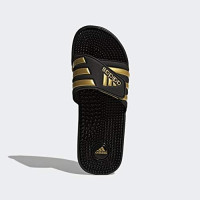 adidas Men's Adissage Comfort Slide Sandals 11 Cblack/Goldmt/Cblack