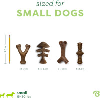 Benebone Small 4-Pack Dog Toys for Aggressive Chewers – Durable Dog Bones, Made in USA – Dog Toys for Small Dogs Under 30 lbs Small 4 Pack