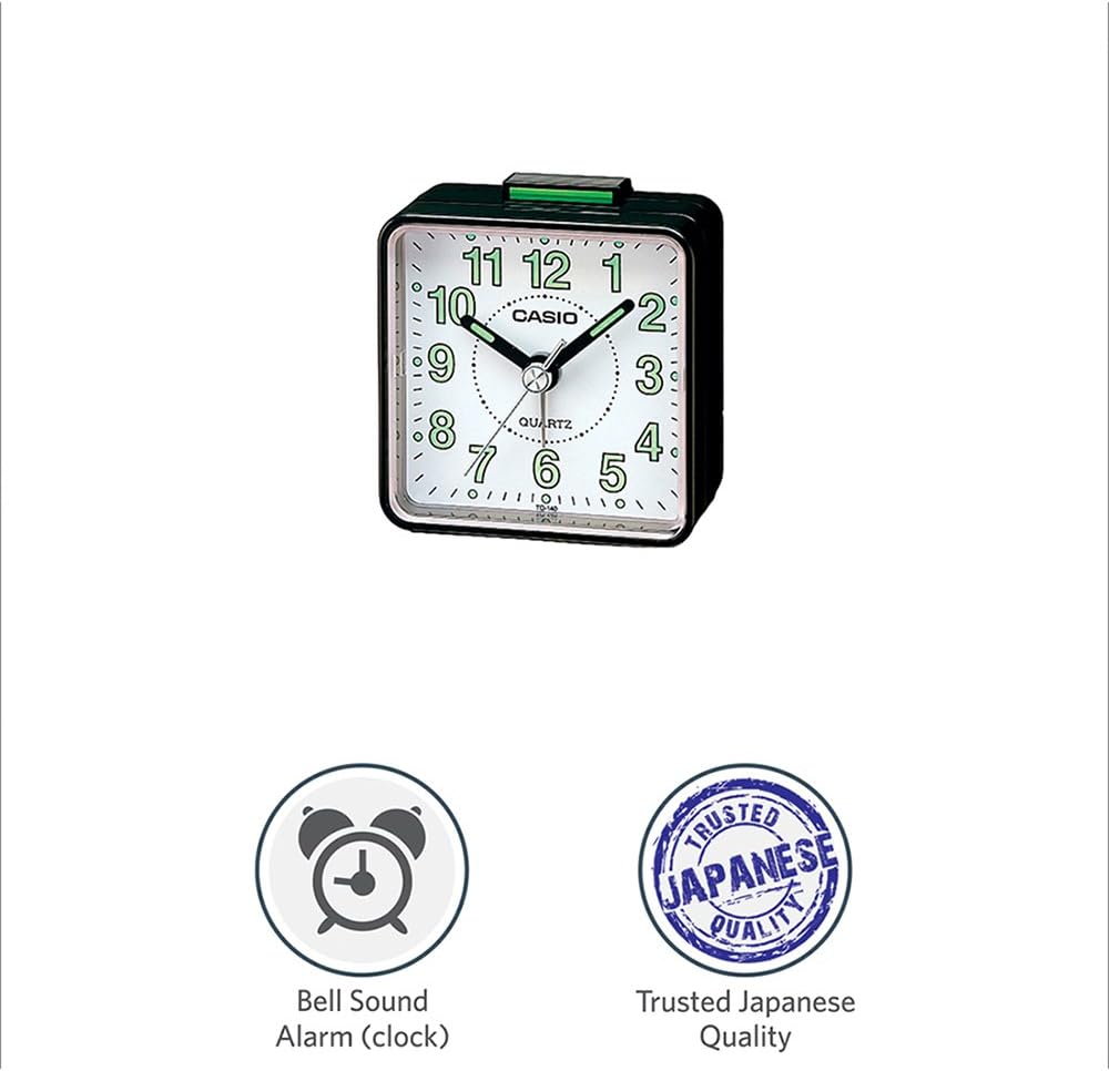 Casio TQ-140-1B Tq140 Travel Alarm Clock - Black