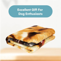 Dawhud Direct Cartoon Selfie Dog Fleece Blanket for Bed, 50