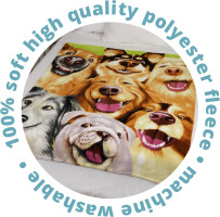 Dawhud Direct Cartoon Selfie Dog Fleece Blanket for Bed, 50