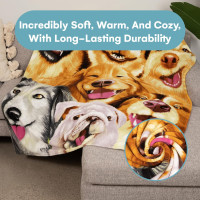 Dawhud Direct Cartoon Selfie Dog Fleece Blanket for Bed, 50