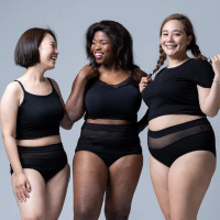 Goat Union Overnight Period Underwear for Women Heavy Flow, Leakproof Menstrual Panties Full Coverage Medium Black Heavy X1