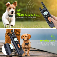 NVK Shock Collar, Dog Training Collar with Remote for Medium Large Dogs, Rechargeable Dog Shock Collar with Shock, Vibration, Beeps Modes, IPX7 Waterproof, Range up to 1600Ft