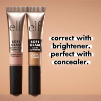 e.l.f. Soft Glam Brightening Corrector, Helps Minimize Dark Circles & Discoloration, Hydrating With A Natural Finish, Vegan & Cruelty-Free, Light Pink Light Pink 0.21 Fl Oz (Pack of 1)