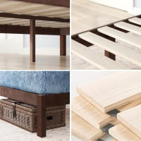 Zinus Adrian Wood Rustic Style Platform Bed with Headboard/No Box Spring Needed/Wood Slat Support, Queen Queen Platform Bed