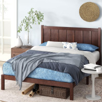Zinus Adrian Wood Rustic Style Platform Bed with Headboard/No Box Spring Needed/Wood Slat Support, Queen Queen Platform Bed