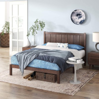 Zinus Adrian Wood Rustic Style Platform Bed with Headboard/No Box Spring Needed/Wood Slat Support, Queen Queen Platform Bed