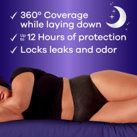 Always Discreet Night, Reimagined Adult Diapers for Women, Extended Overnight Absorbency Incontinence and Postpartum Underwear Size XL/XXL, 360 Degree Coverage While Laying Down, 14 Count​ X-Large 14