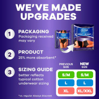 Always Discreet Night, Reimagined Adult Diapers for Women, Extended Overnight Absorbency Incontinence and Postpartum Underwear Size XL/XXL, 360 Degree Coverage While Laying Down, 14 Count​ X-Large 14