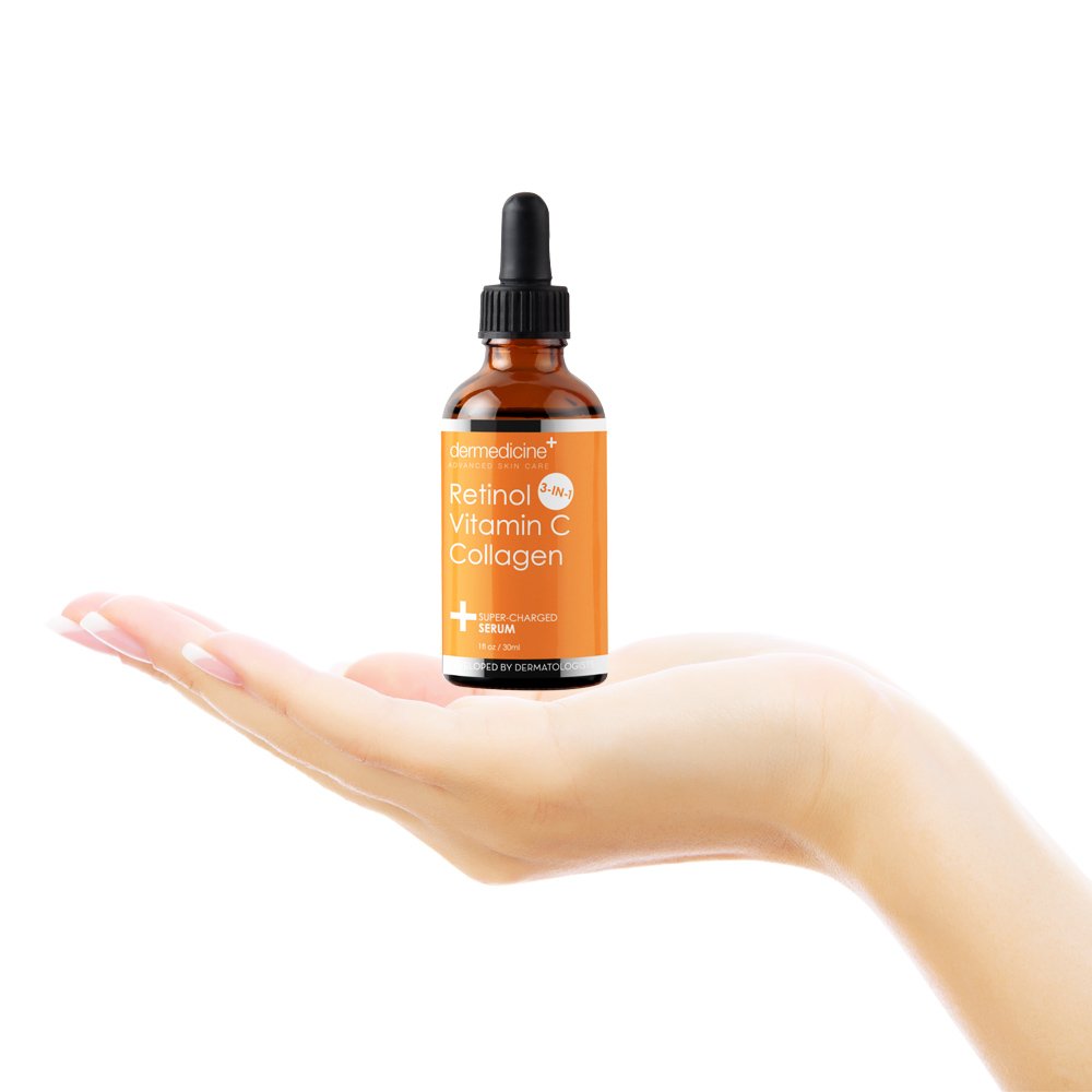 Retinol Vitamin C Collagen | Super Charged Anti-Aging Serum for Face | Pharmaceutical Grade Quality | Helps Smooth & Plump Fine Lines & Wrinkles & Brightens for Younger Skin | 1 fl oz / 30 ml 1 Fl Oz (Pack of 1)