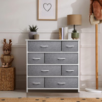 Sorbus Dresser for Bedroom with 8 Drawers - Tall Chest Storage Tower Unit, for Closet, Hallway, Nursery, Entryway Organization - Steel Frame, Wood Top (White) White 11.5