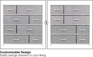 Sorbus Dresser for Bedroom with 8 Drawers - Tall Chest Storage Tower Unit, for Closet, Hallway, Nursery, Entryway Organization - Steel Frame, Wood Top (White) White 11.5