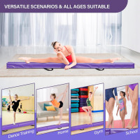 6FT/9FT Balance Beam Folding Gymnastics Beam Extra Firm Foam Anti-Slip Bottom Equipment for Floor Home Training, Kids, Adults 6FT Purpel