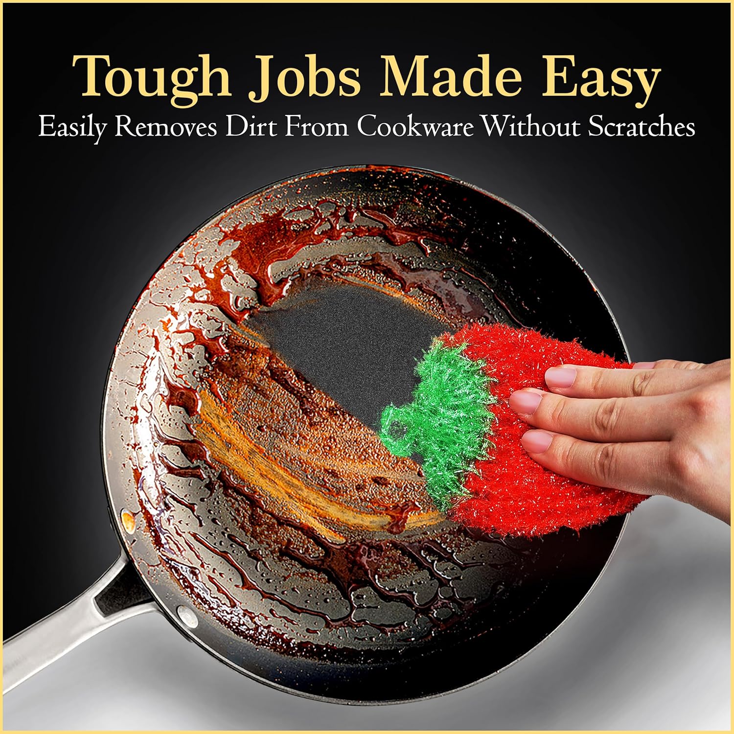 Dish Scrubbie Durable DishScrubber (5 Pc) – Long Lasting, Non-Scratch, Odorless and Reusable KitchenScrubber - All PurposeScrubber for Dishwashing, Cleaning Bathroom and Floors (Variety Pack)